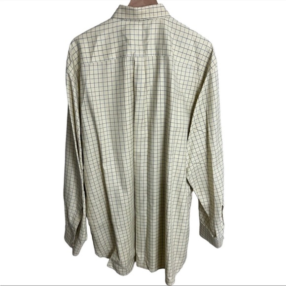 Peter Millar Mens Yellow Blue Check Button Down Long Sleeve Shirt Size XL - Picture 4 of 6